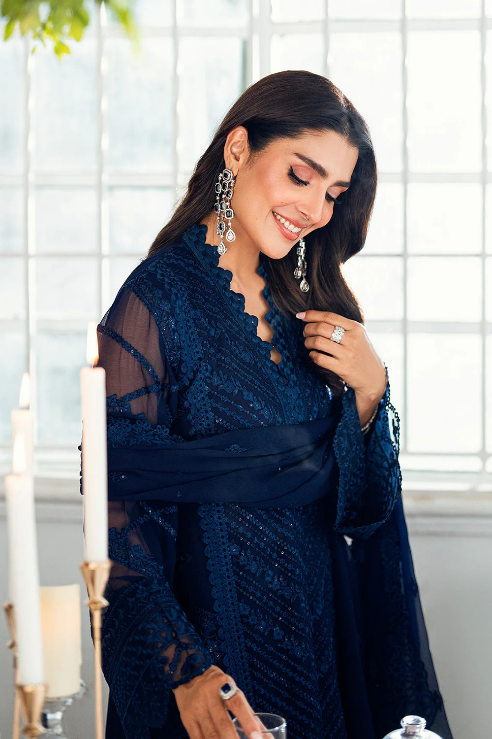 Imperial Midnight Stitched Formal Wear Dress