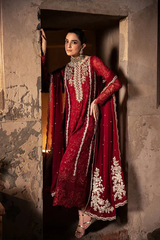Royal Crimson Stitched Formal Wear