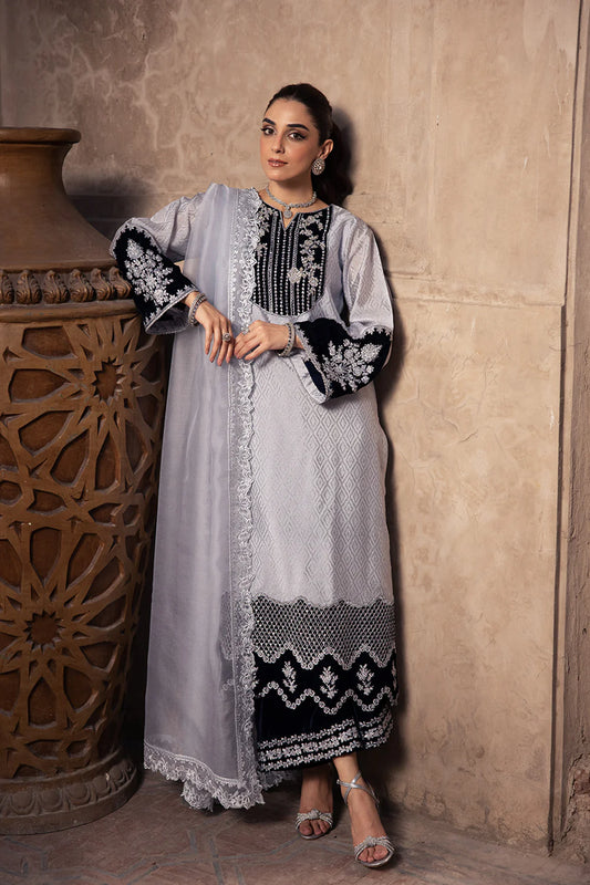 Celestial Silver – Silver Grey Stitched Formal Wear
