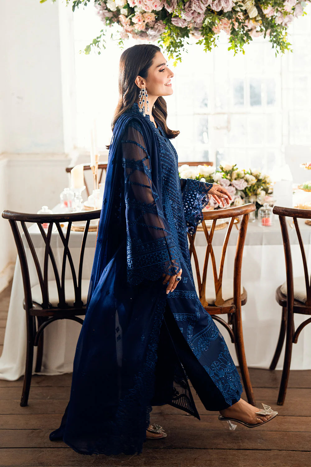 Imperial Midnight Stitched Formal Wear Dress