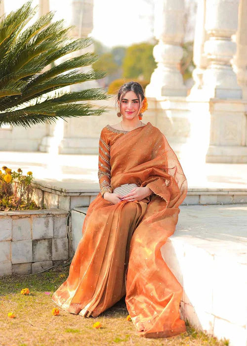 Amna Ismail LAMA ORANGE SAREE