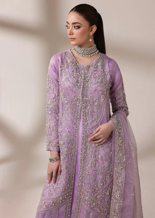 Allys AL-3952 Organza Cape with Crushed Silk Lehenga